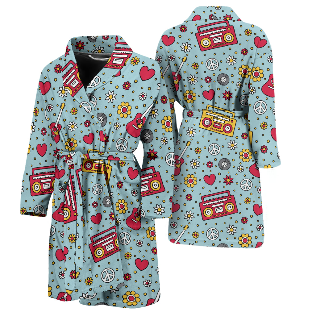 Hippie Print Design LKS307 Men Bathrobe