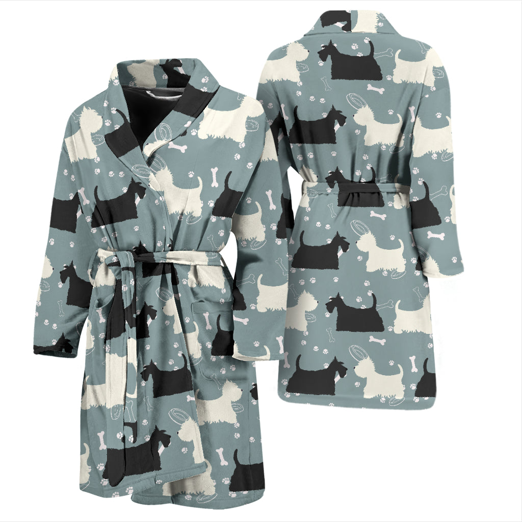Scottish Terriers Print Design LKS301 Men Bathrobe