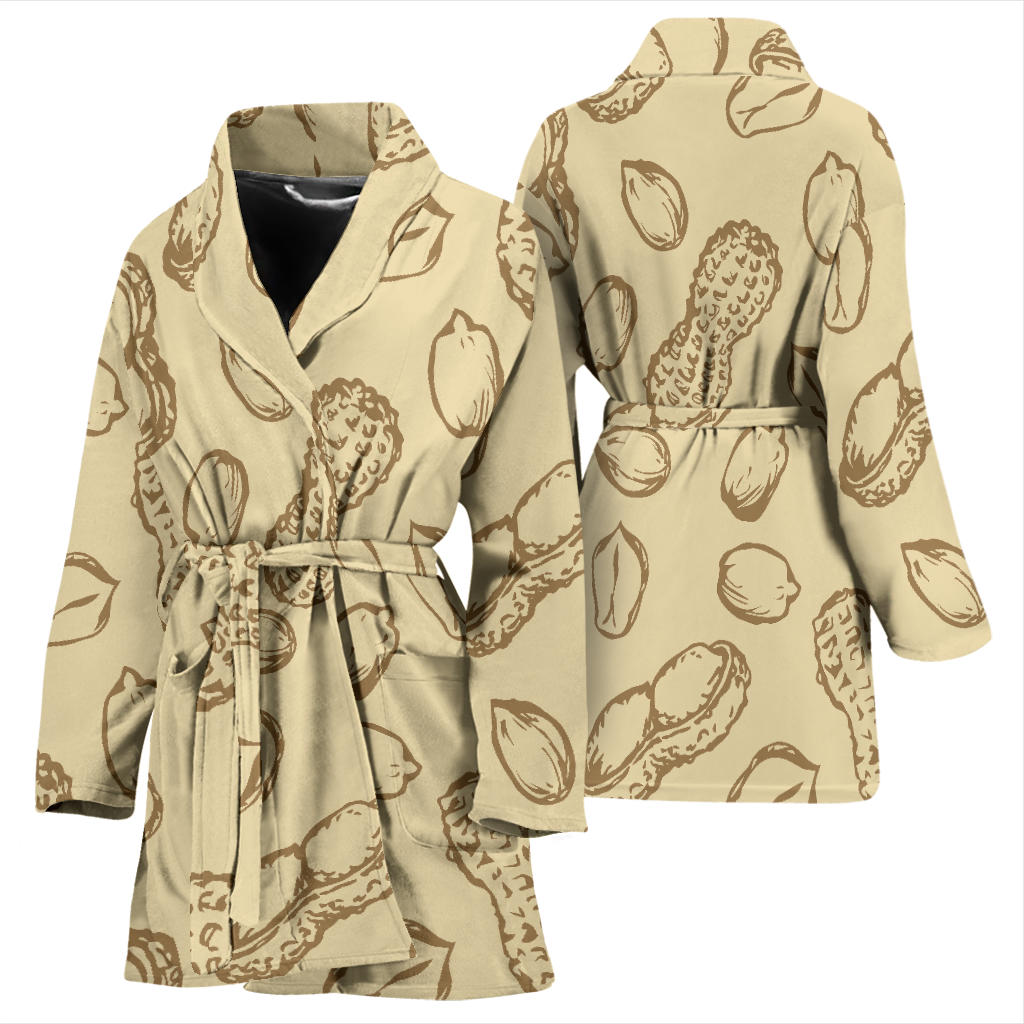 Peanut Pattern Print Design A02 Women Bathrobe
