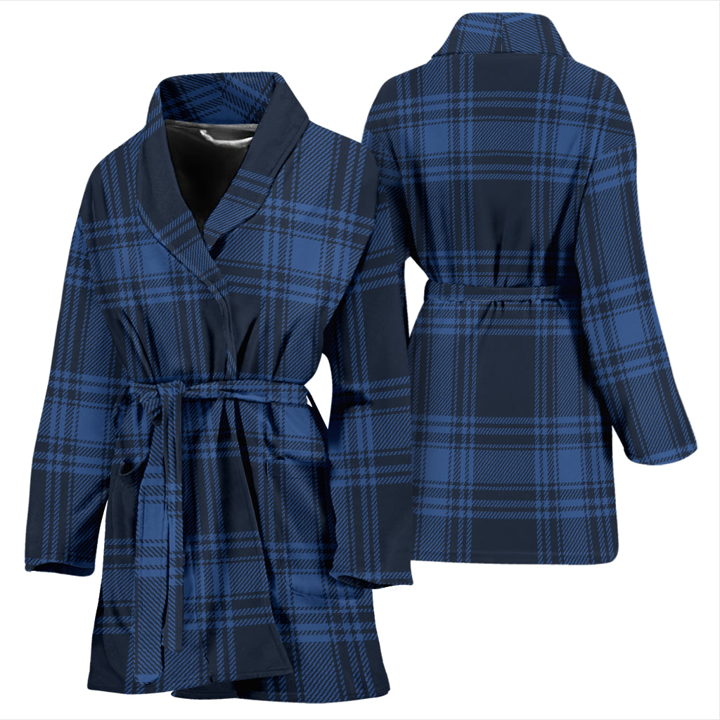 Tartan Blue Print Design LKS304 Women Bathrobe