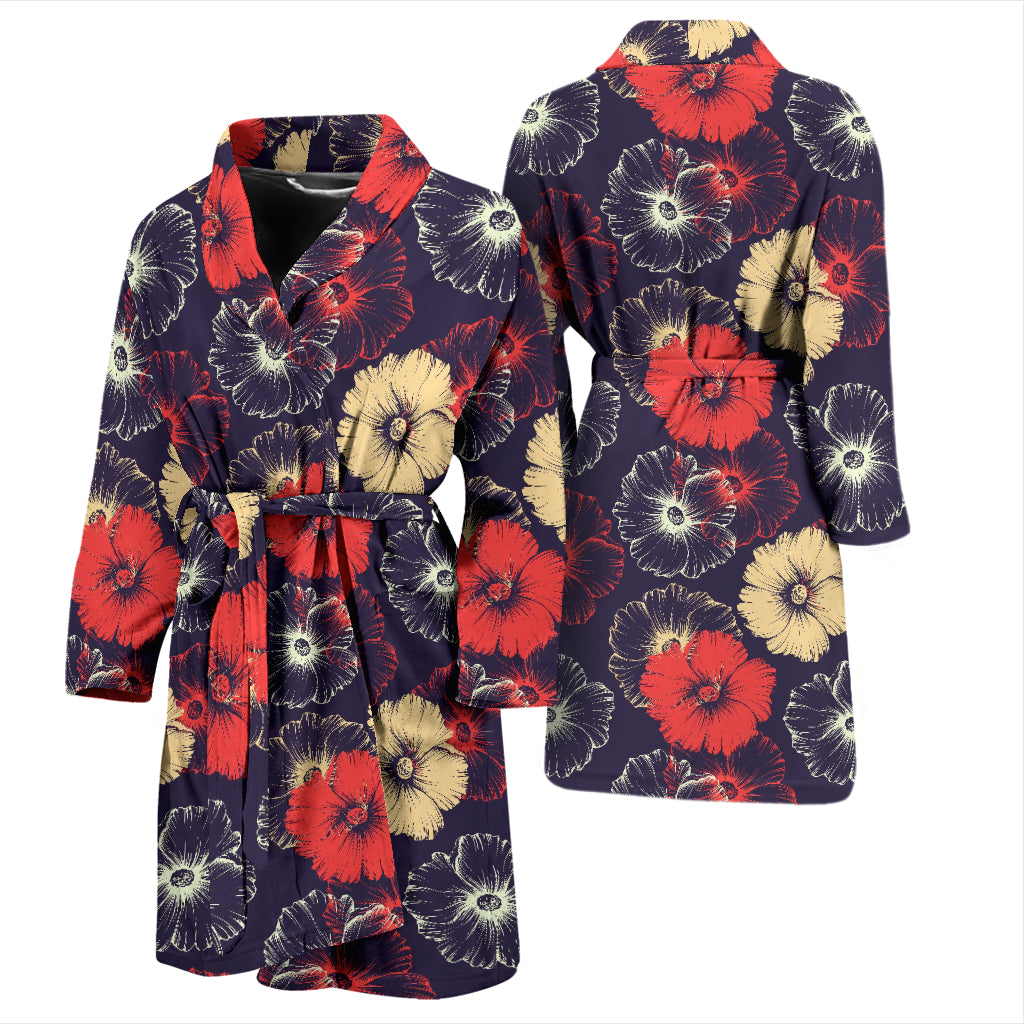 Tropical Flower Print Design LKS302 Men Bathrobe