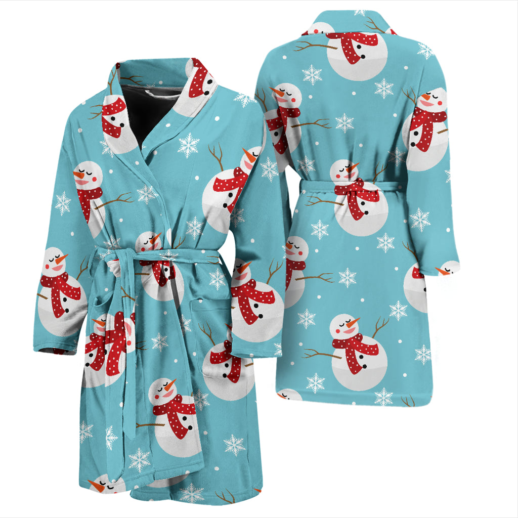 Snowman Print Design LKS304 Men Bathrobe