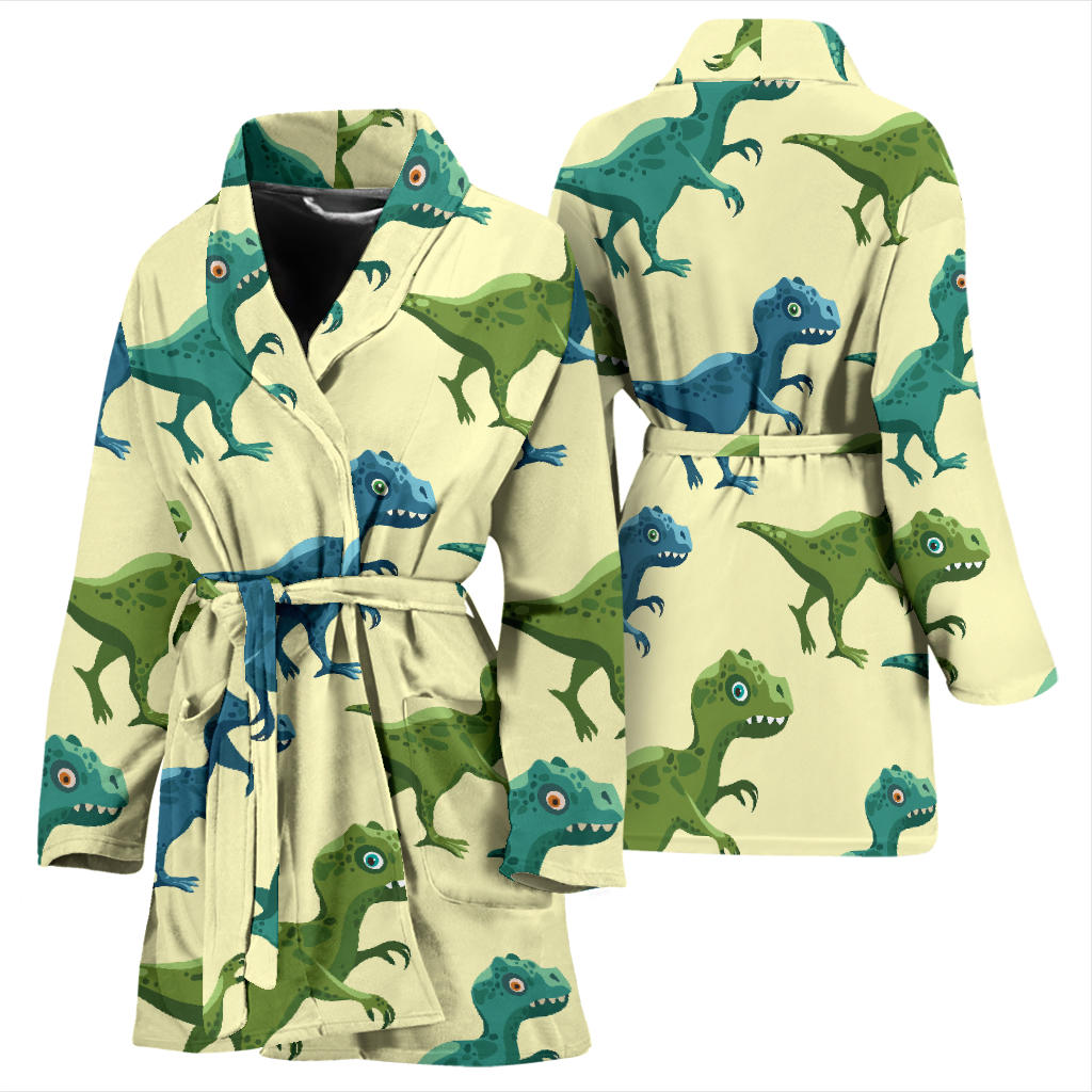 T Rex Pattern Print Design A04 Women Bathrobe