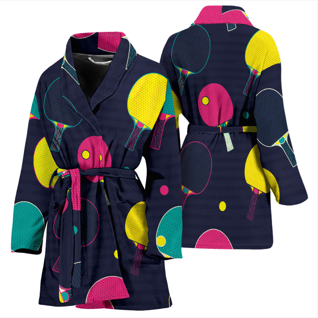 Ping Pong Pattern Print Design A04 Women Bathrobe