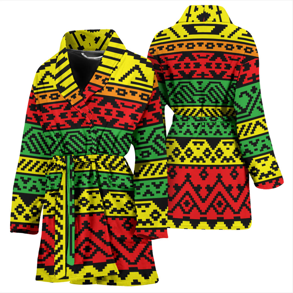 Rastafarian Pattern Print Design A02 Women Bathrobe