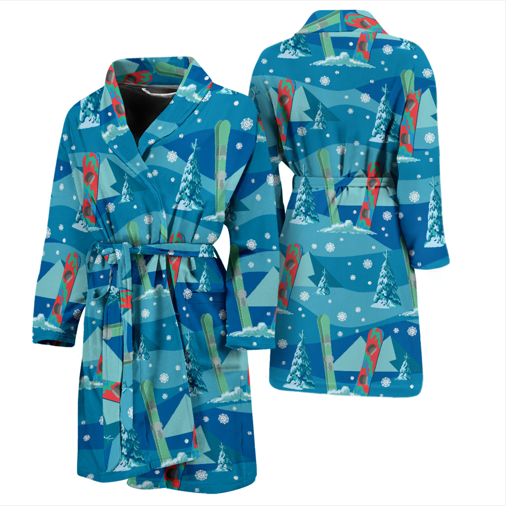 Snowboard Print Design LKS301 Men Bathrobe