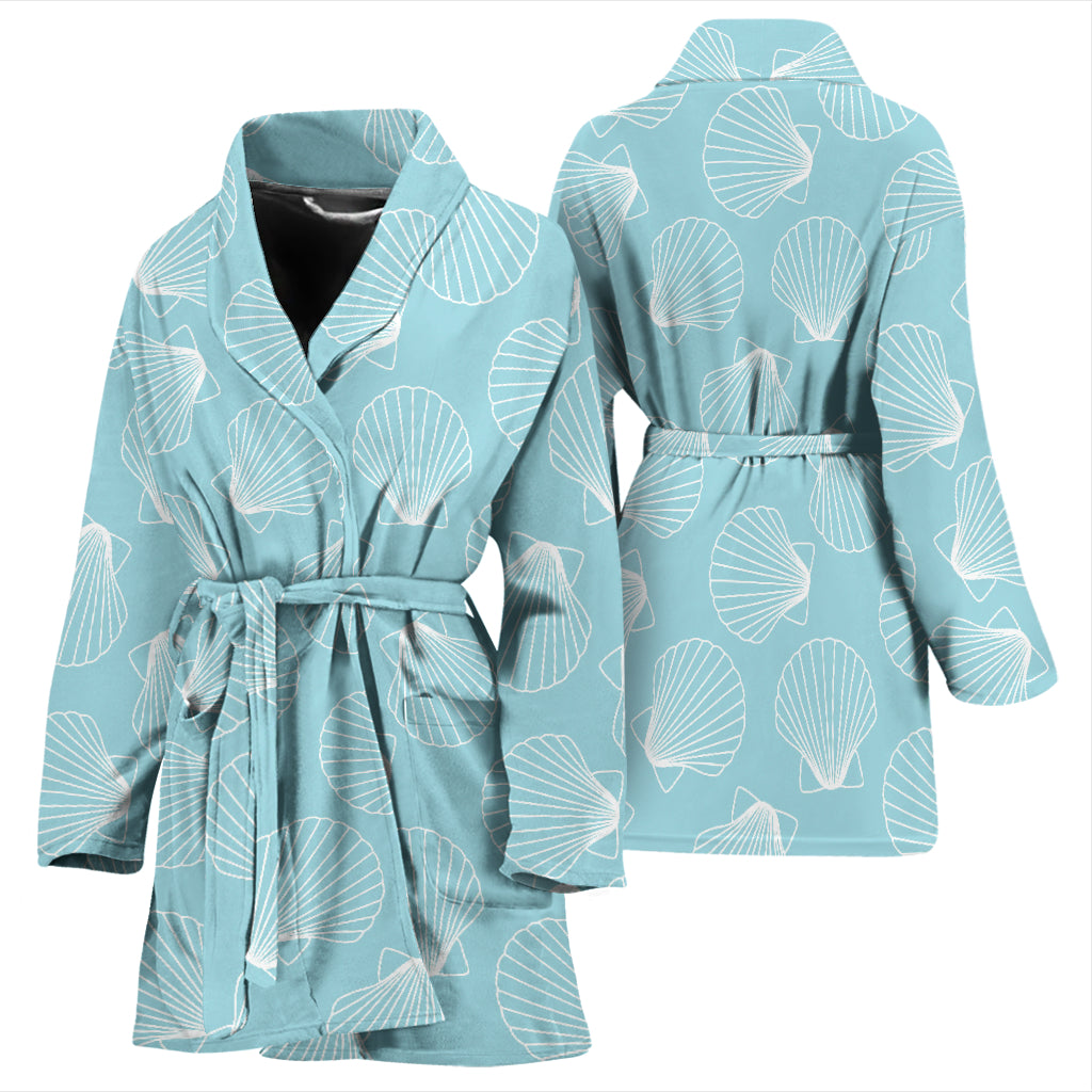 Seashell Print Design LKS3010 Women Bathrobe