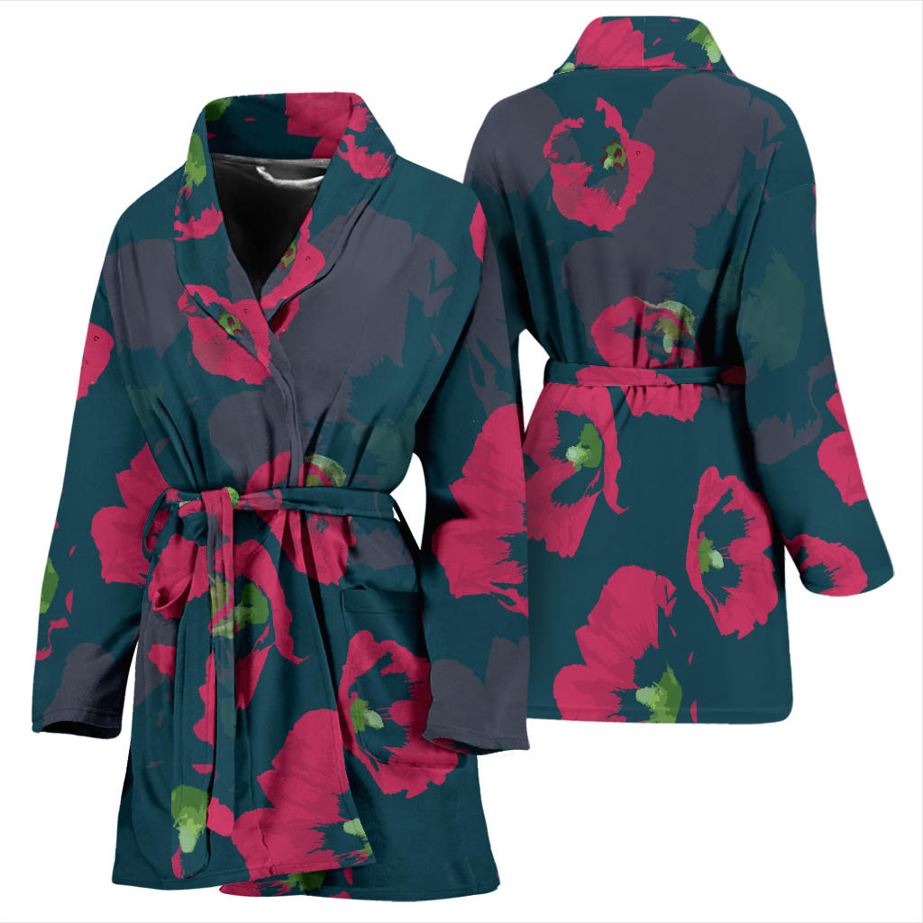 Morning Glory Pattern Print Design 01 Women Bathrobe