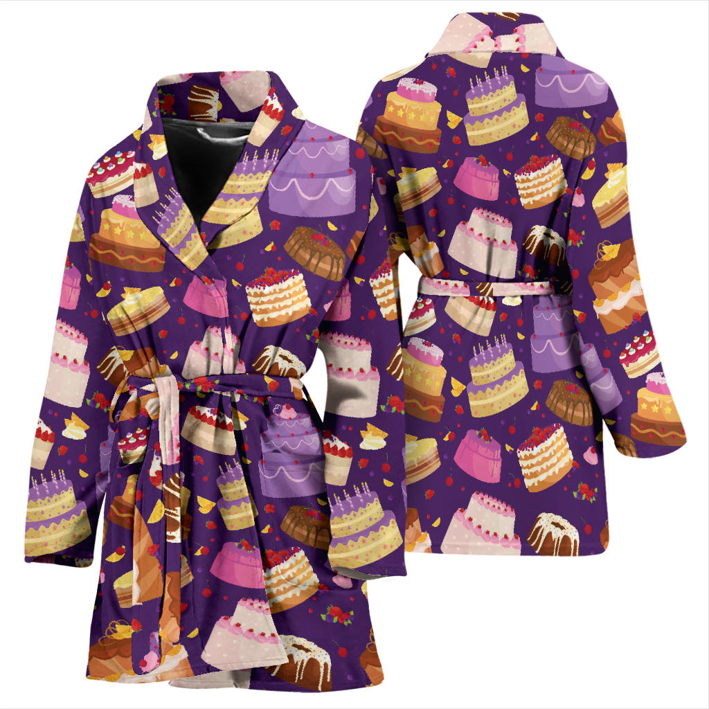 Cake Pattern Print Design 05 Women Bathrobe
