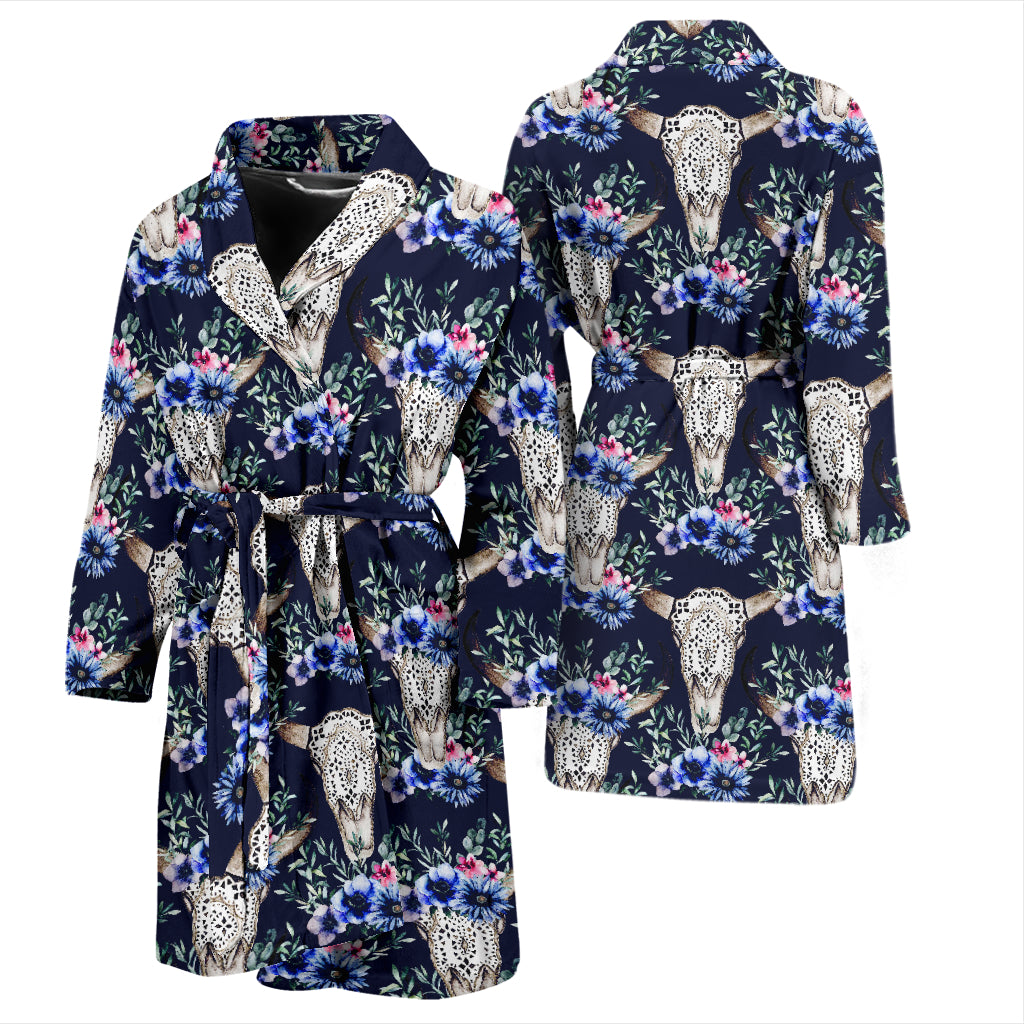 Buffalo Head Print Design LKS402 Men Bathrobe