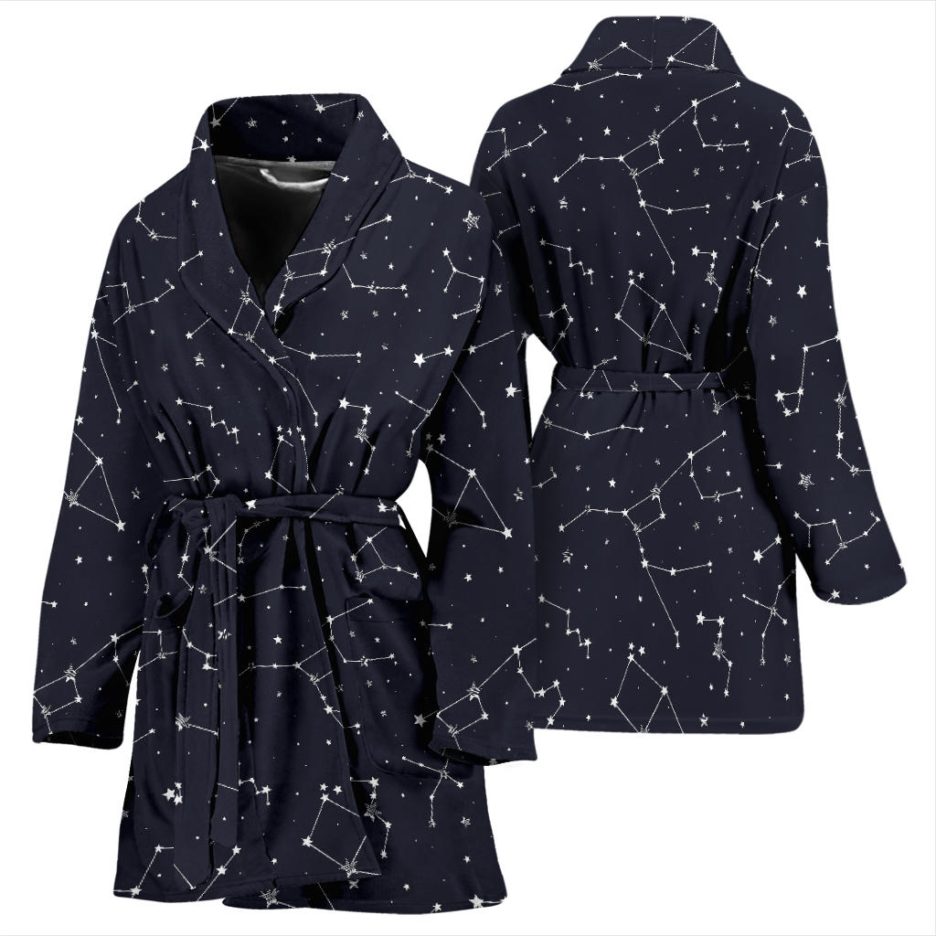 Constellation Pattern Print Design 03 Women Bathrobe