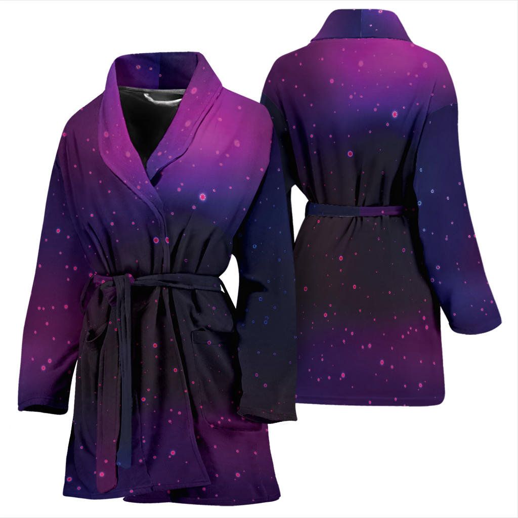 Night sky Pattern Print Design A04 Women Bathrobe