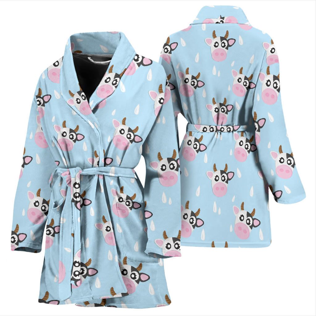 Cow Pattern Print Design 07 Women Bathrobe