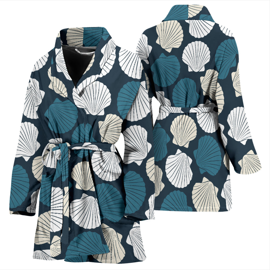 Seashell Print Design LKS3013 Women Bathrobe