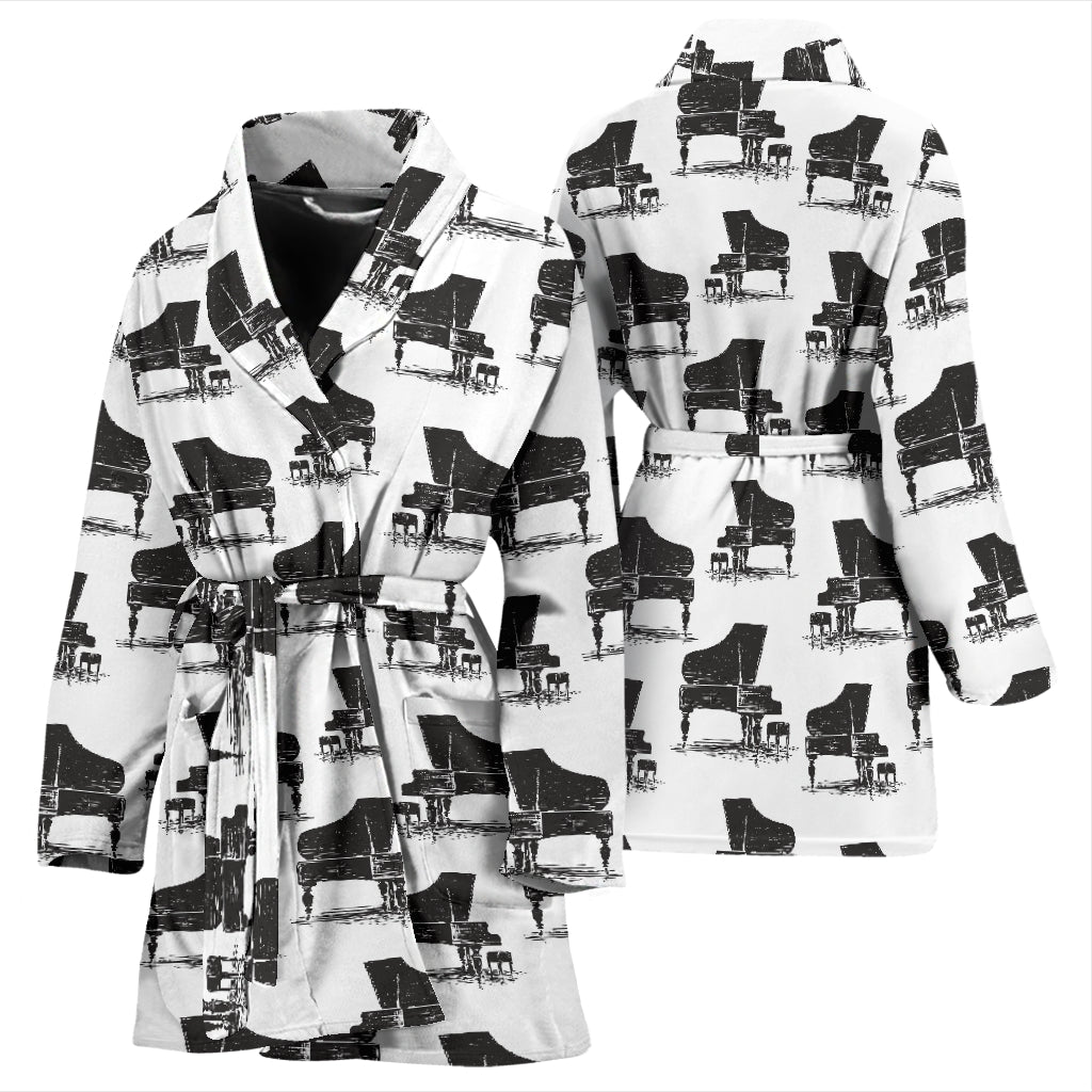 Piano Print Design LKS401 Women Bathrobe