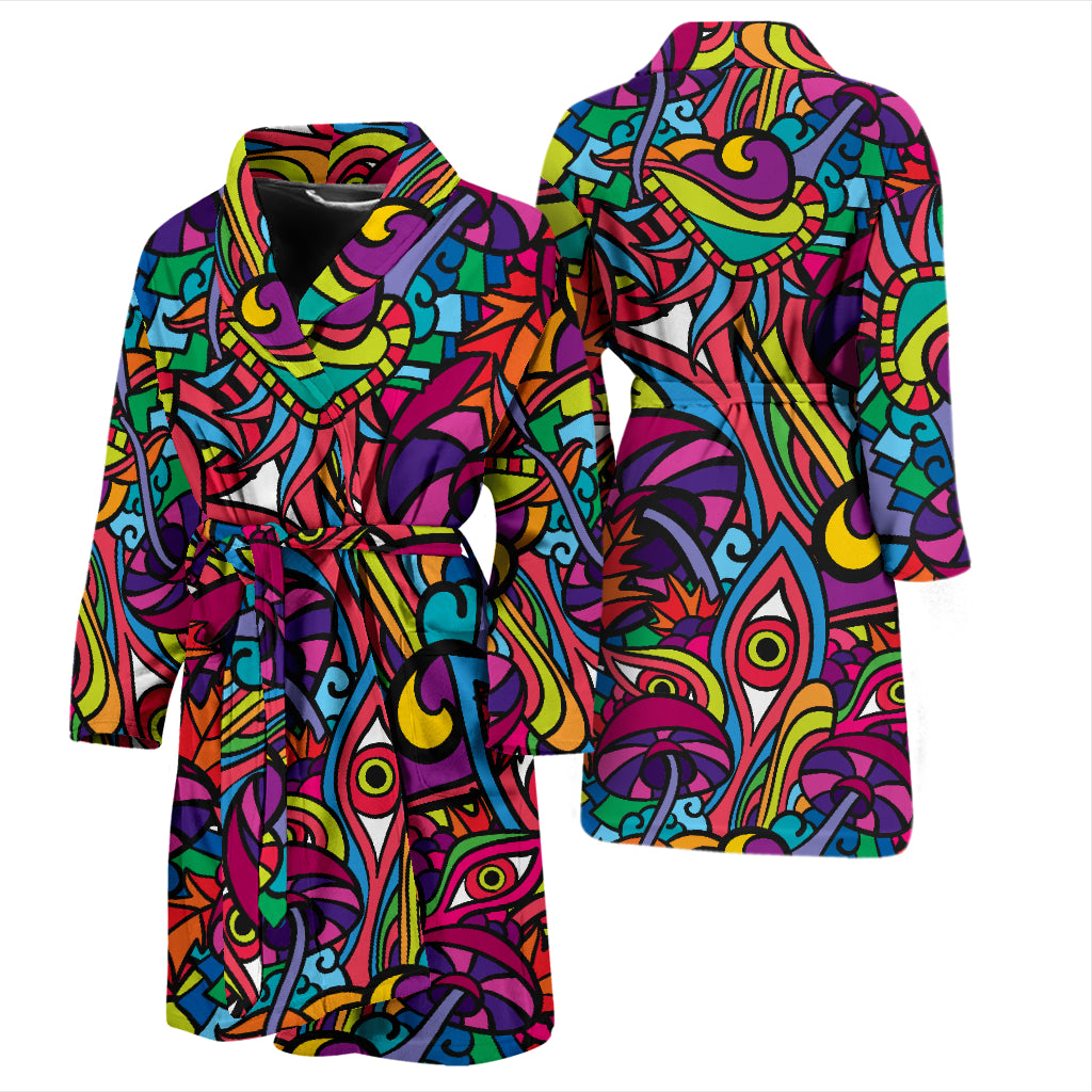 Trippy Print Design LKS302 Men Bathrobe