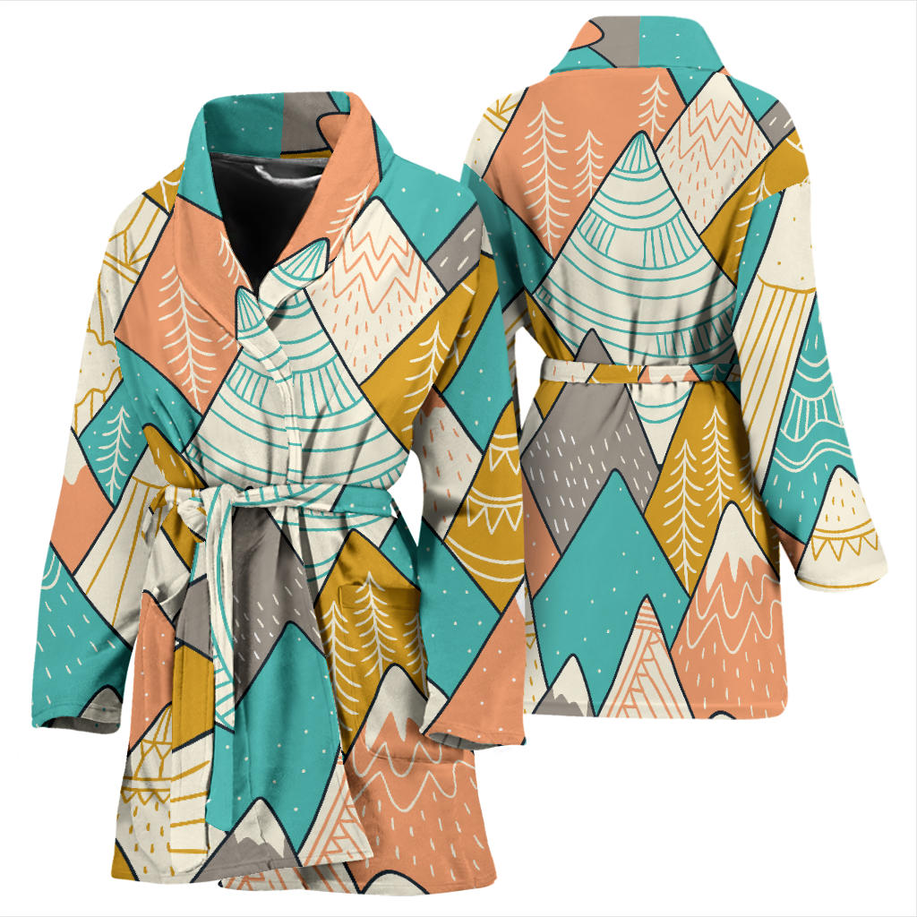 Mountain Pattern Print Design 02 Women Bathrobe