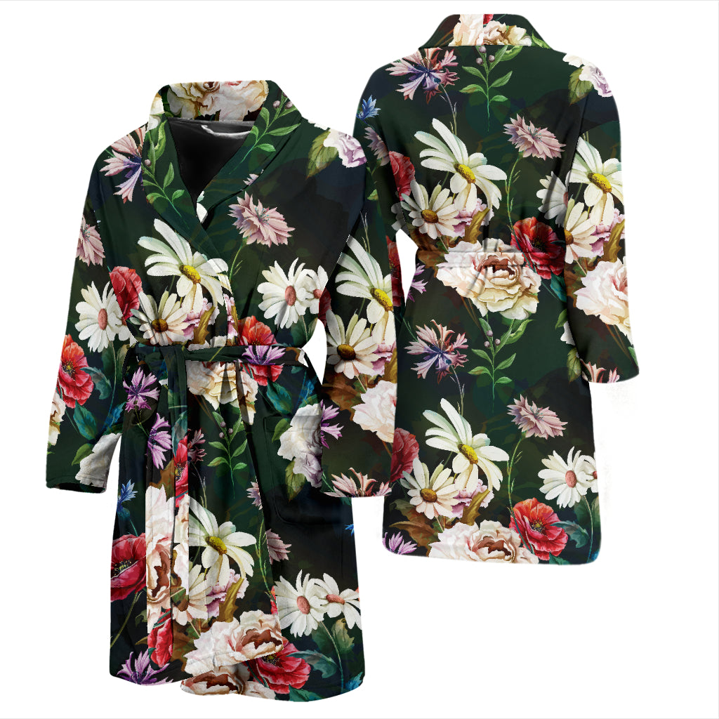 Summer Floral Print Design LKS303 Men Bathrobe