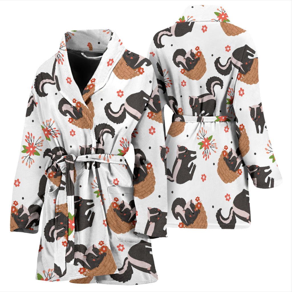 Skunk Print Design LKS304 Women Bathrobe