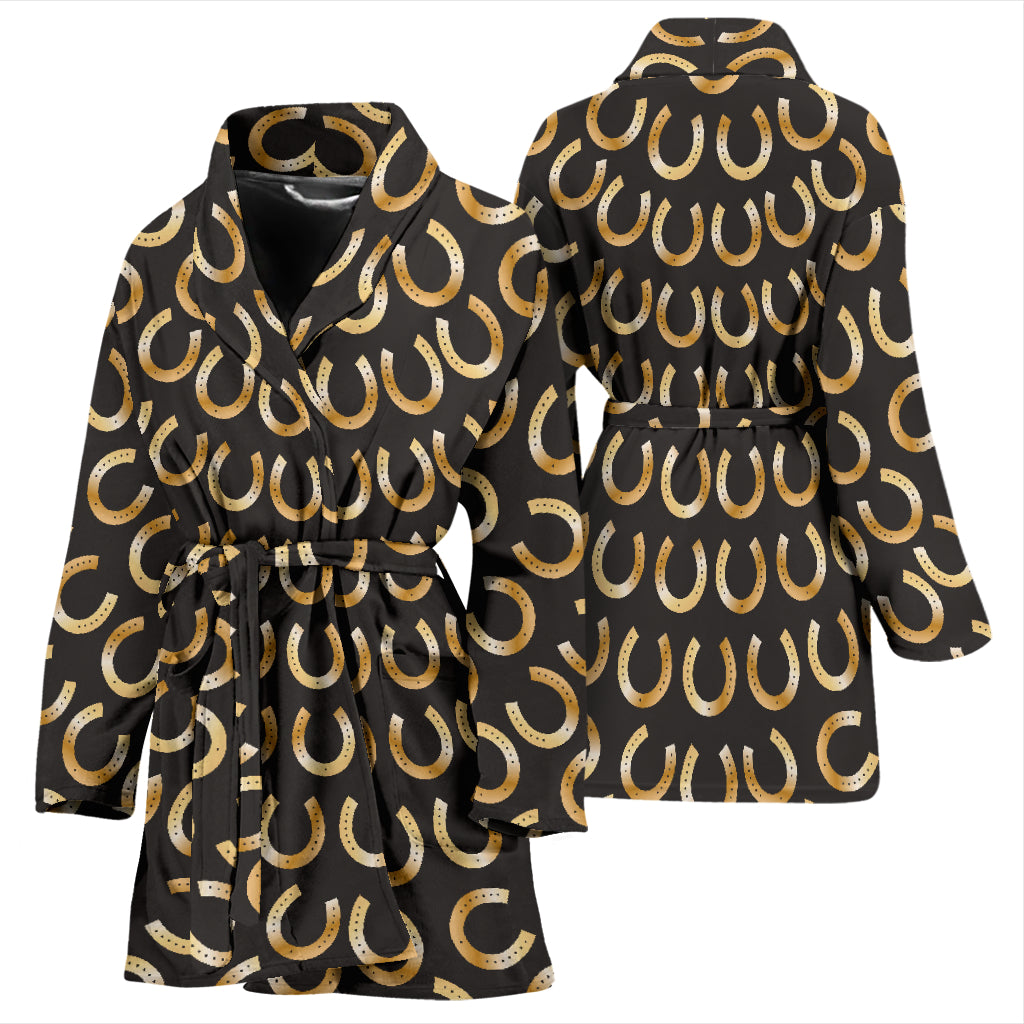 Horseshoe Print Design LKS304 Women Bathrobe