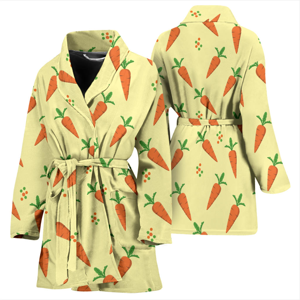 Carrot Pattern Print Design 04 Women Bathrobe