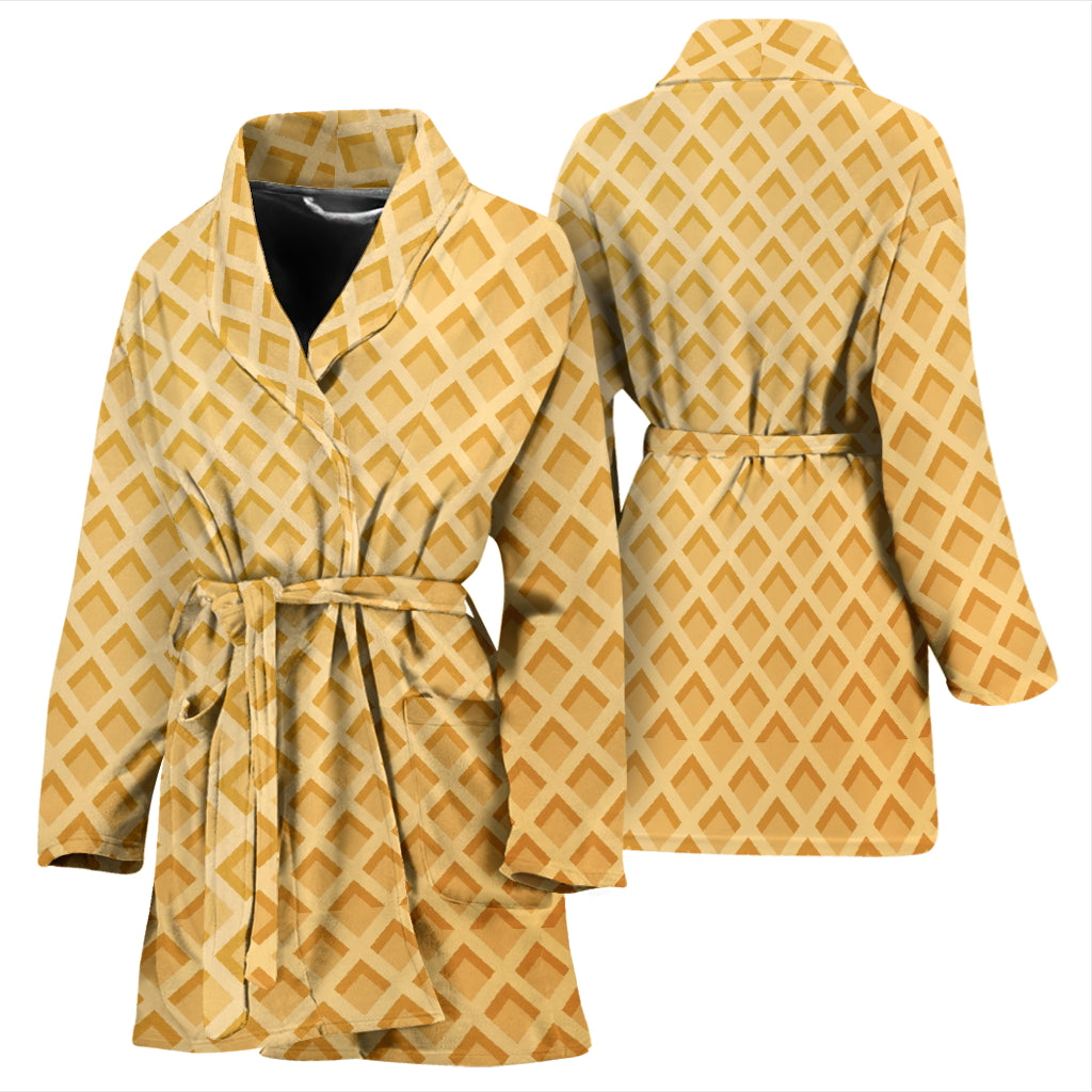 Waffle Texture Print Design LKS302 Women Bathrobe