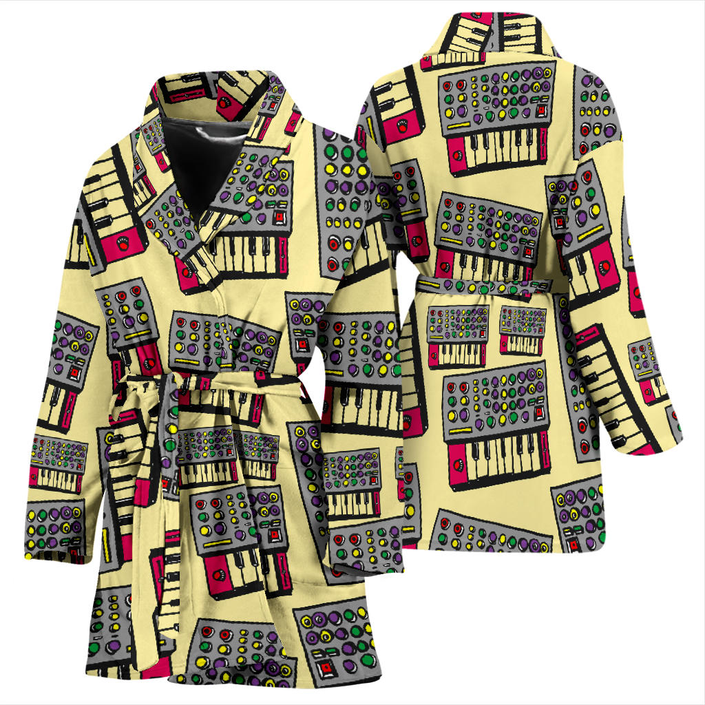 Synthesizer Pattern Print Design 01 Women Bathrobe
