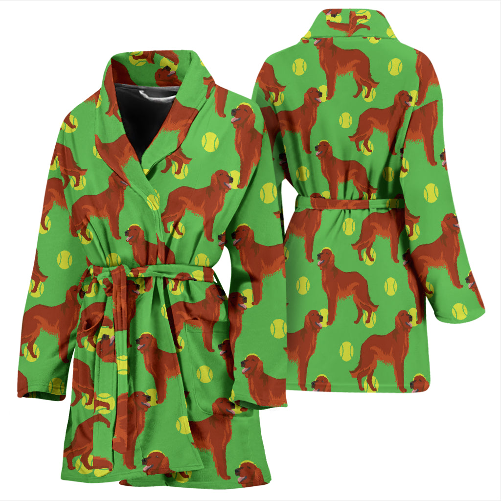 Setters Irish Print Design LKS302 Women Bathrobe