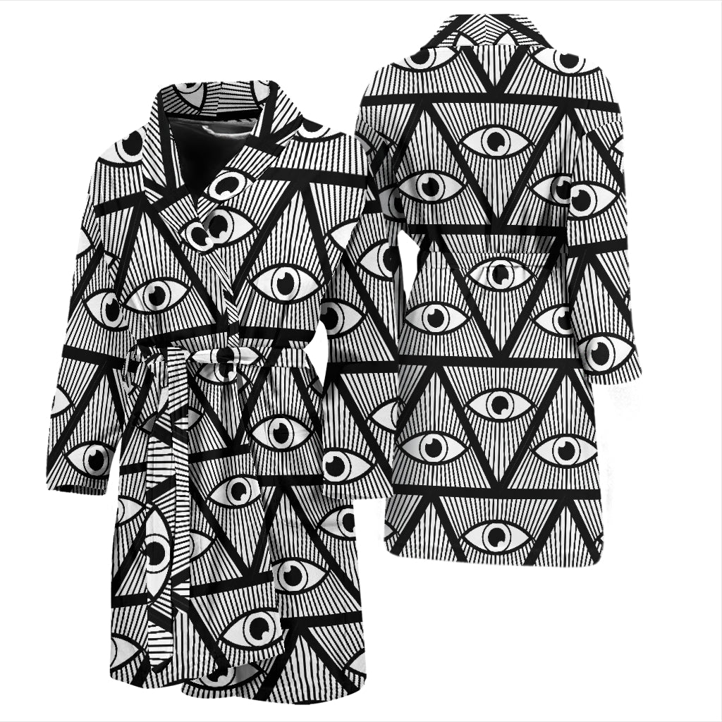 Third Eye Pattern Print Design LKS304 Men Bathrobe