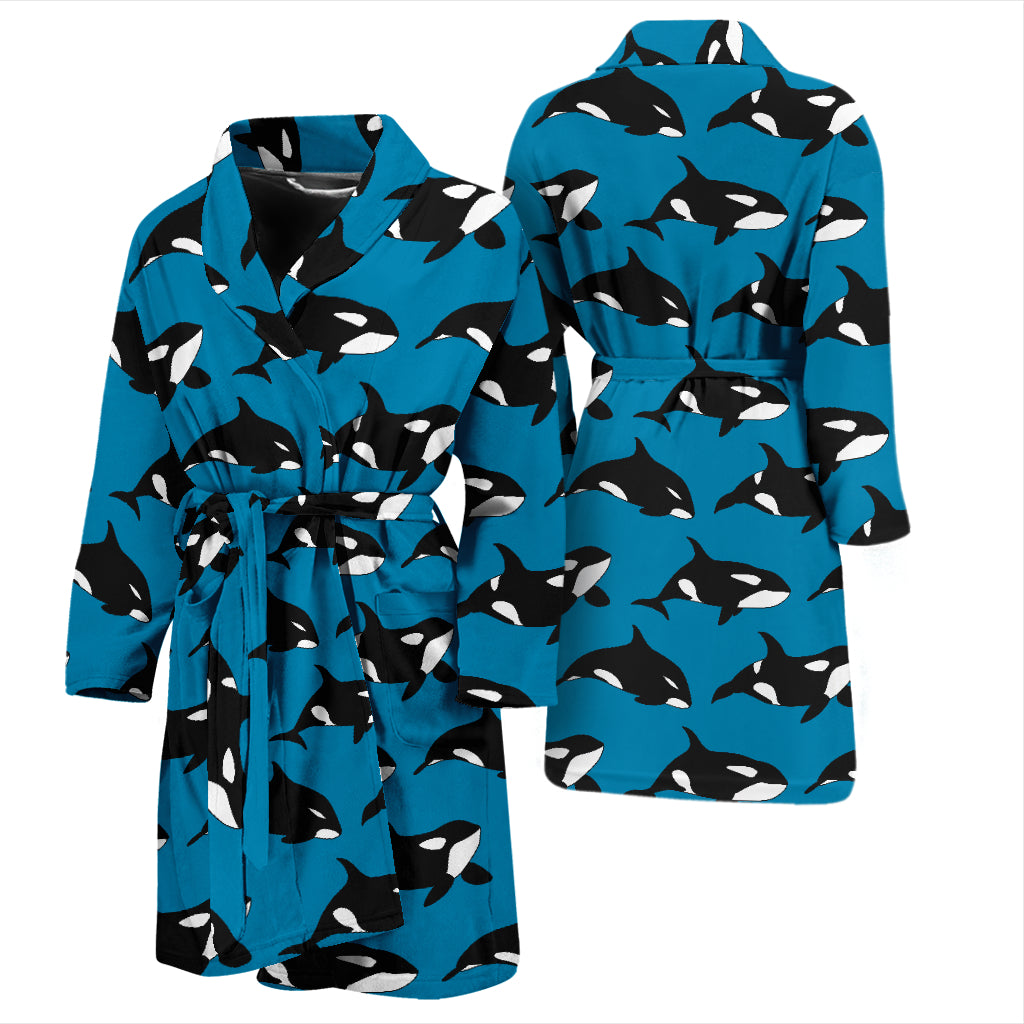 Whale Print Design LKS304 Men Bathrobe
