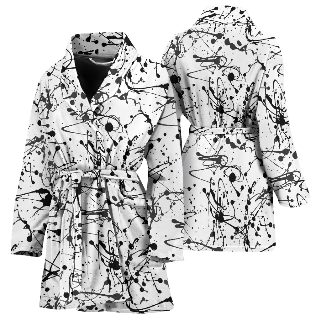 Splatter Print Design LKS305 Women Bathrobe