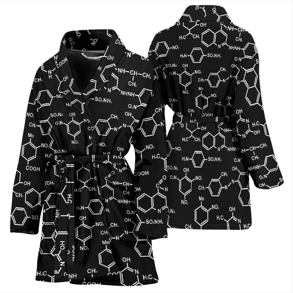 Chemical Pattern Print Design 02 Women Bathrobe