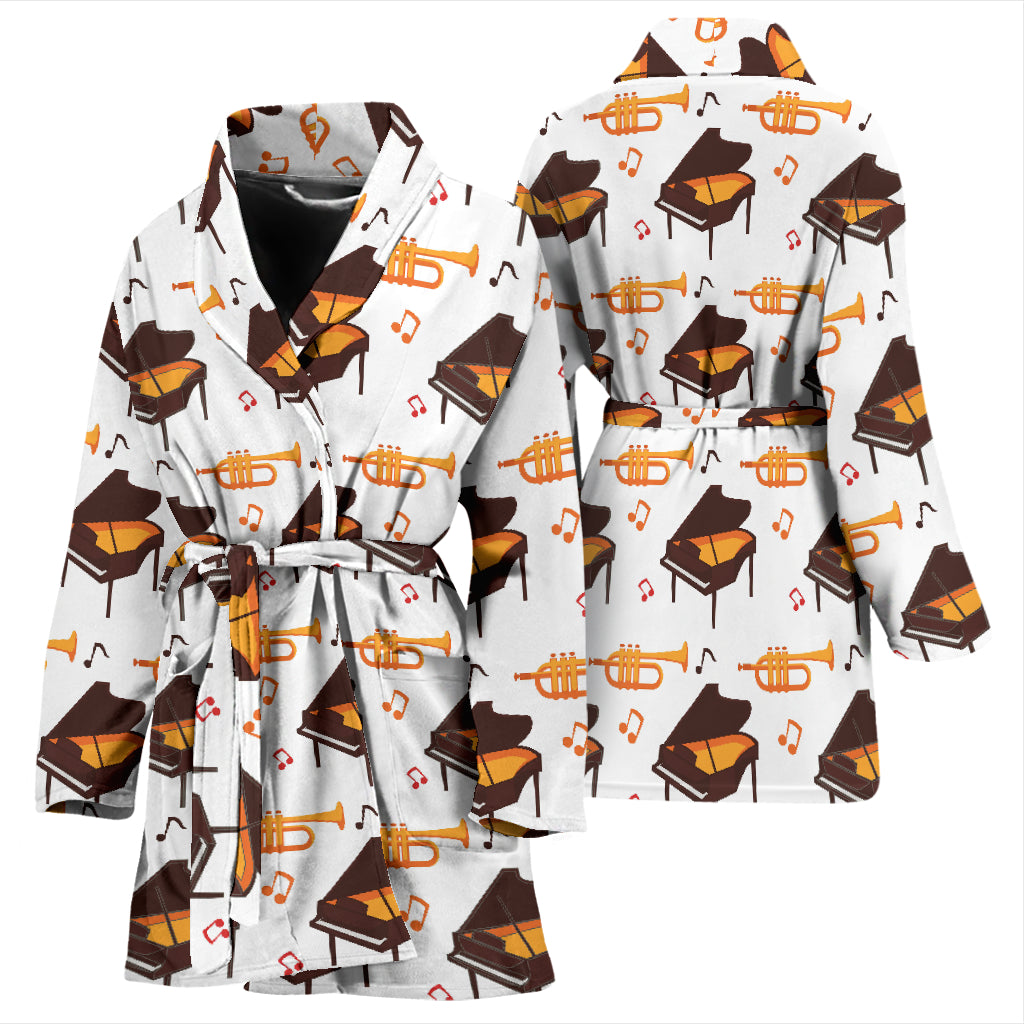 Piano Print Design LKS406 Women Bathrobe