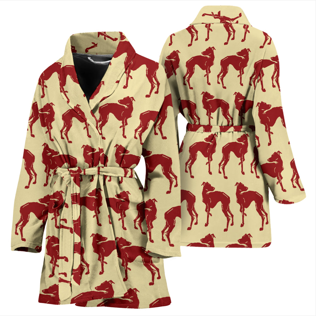 Whippets Print Design LKS301 Women Bathrobe