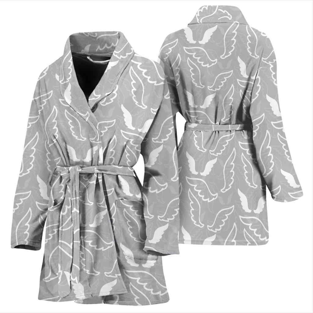 Angel Wings Pattern Print Design 01 Women Bathrobe