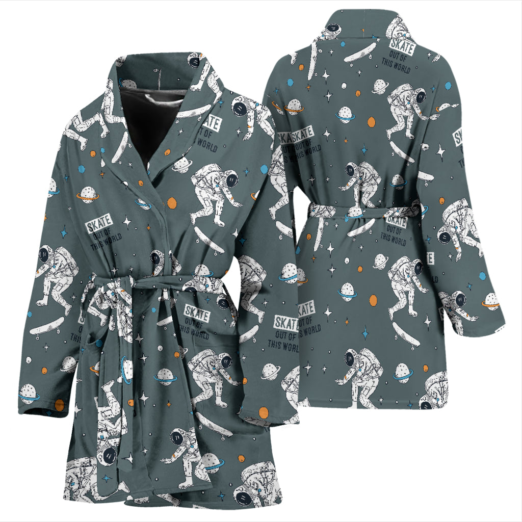 Skateboard Print Design LKS306 Women Bathrobe