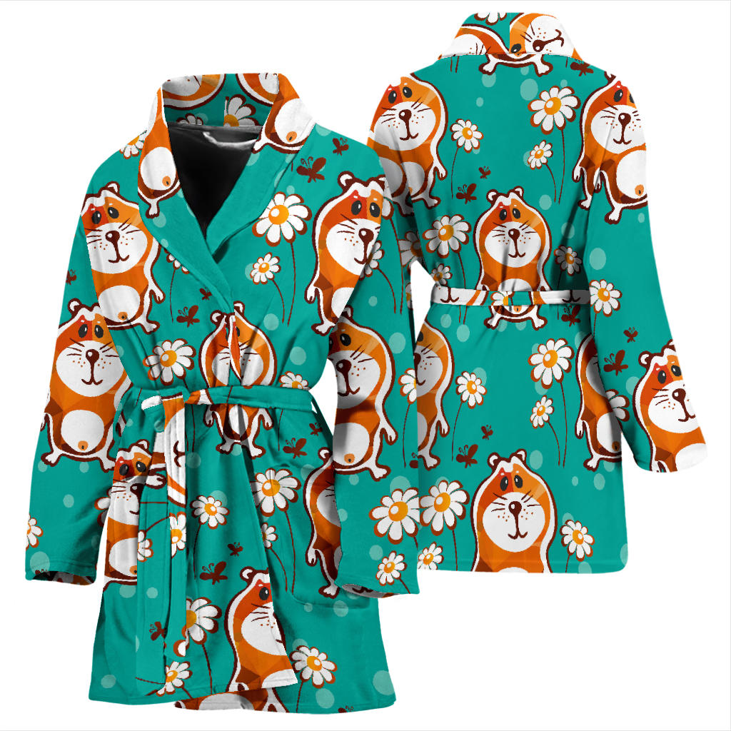 Hamster Pattern Print Design 01 Women Bathrobe