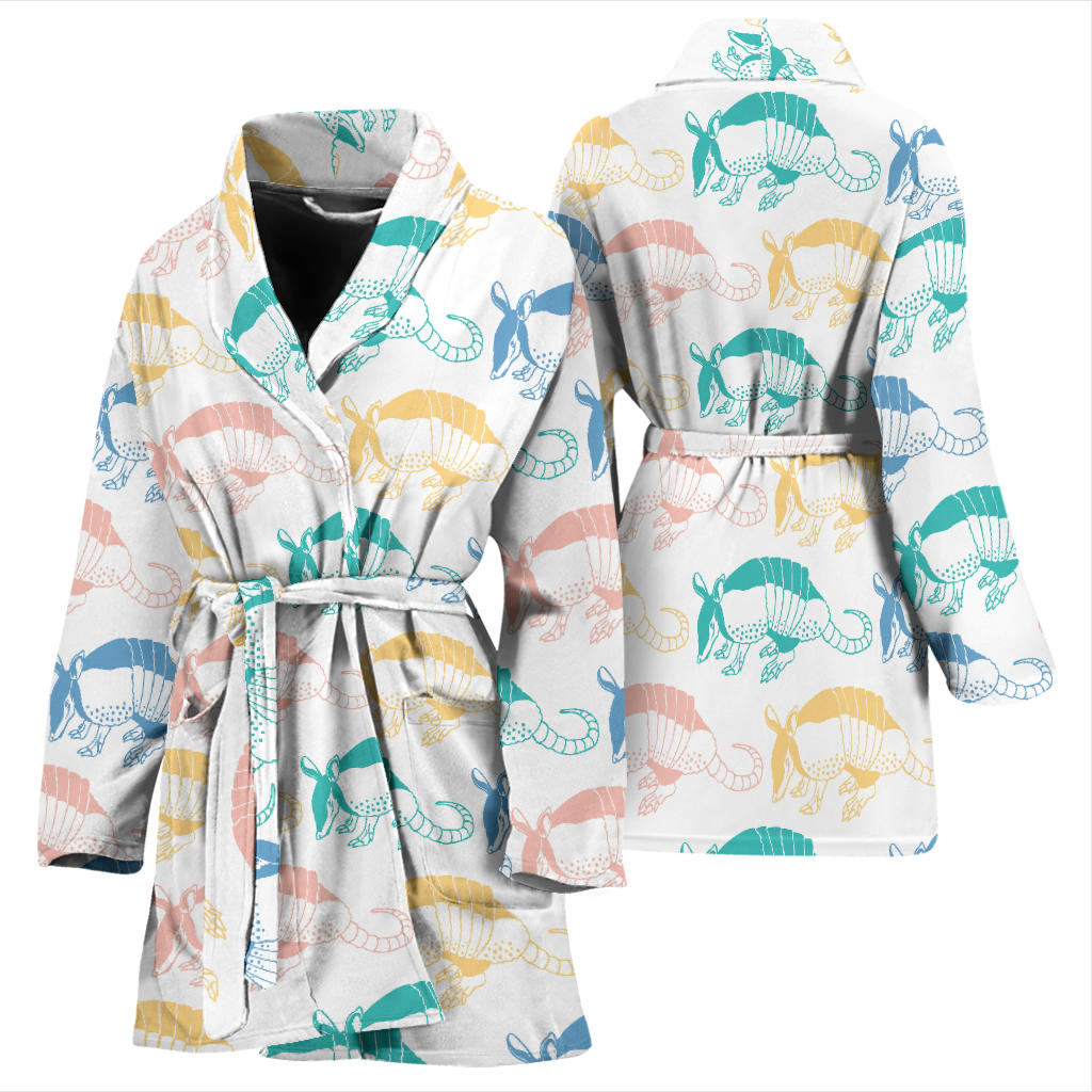 Armadillo Pattern Print Design 05 Women Bathrobe