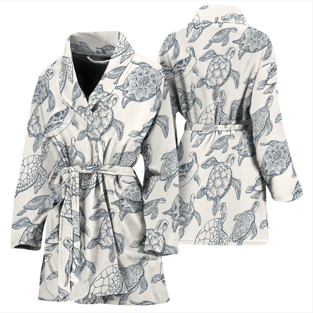 Sea Turtle Print Design LKS304 Women Bathrobe