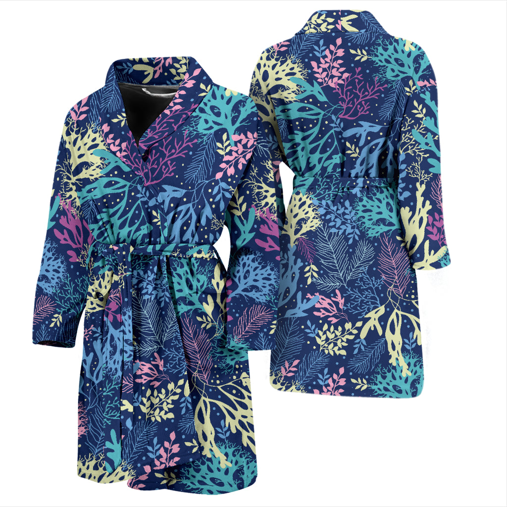 Seaweed Print Design LKS301 Men Bathrobe