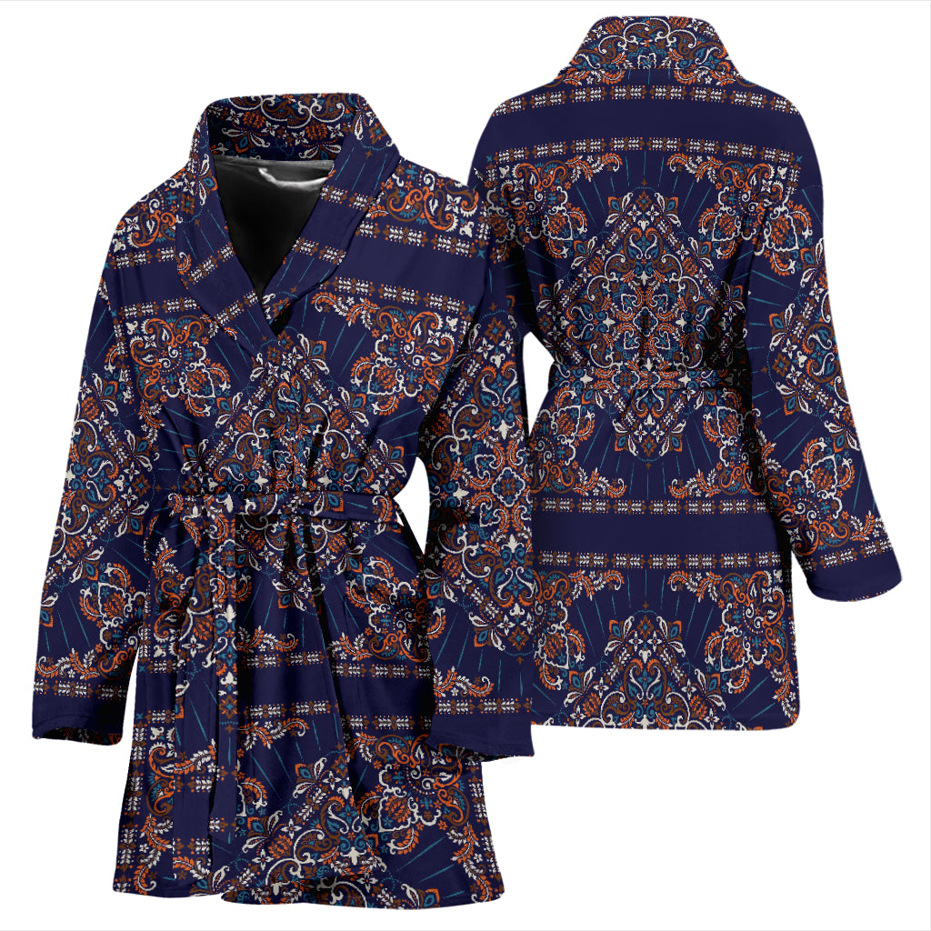Bandana Print Design LKS3012 Women Bathrobe
