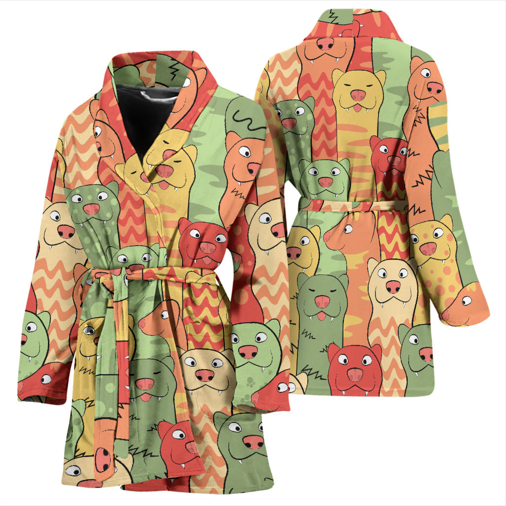 Ferret Pattern Print Design 01 Women Bathrobe