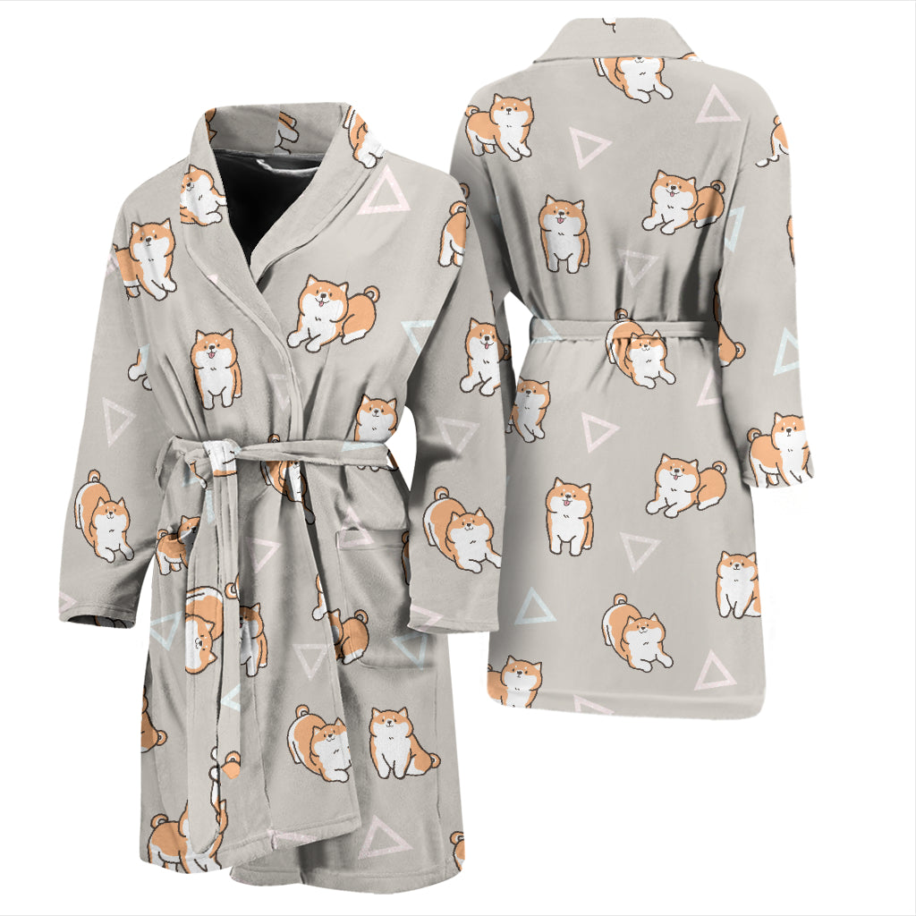 Shiba Inu Print Design LKS307 Men Bathrobe