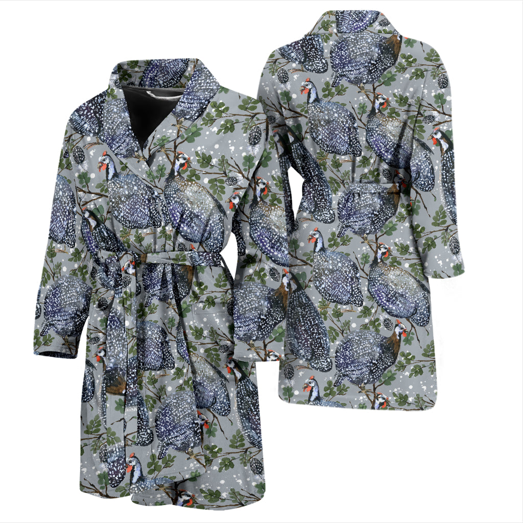 Guinea Fowl Print Design LKS402 Men Bathrobe