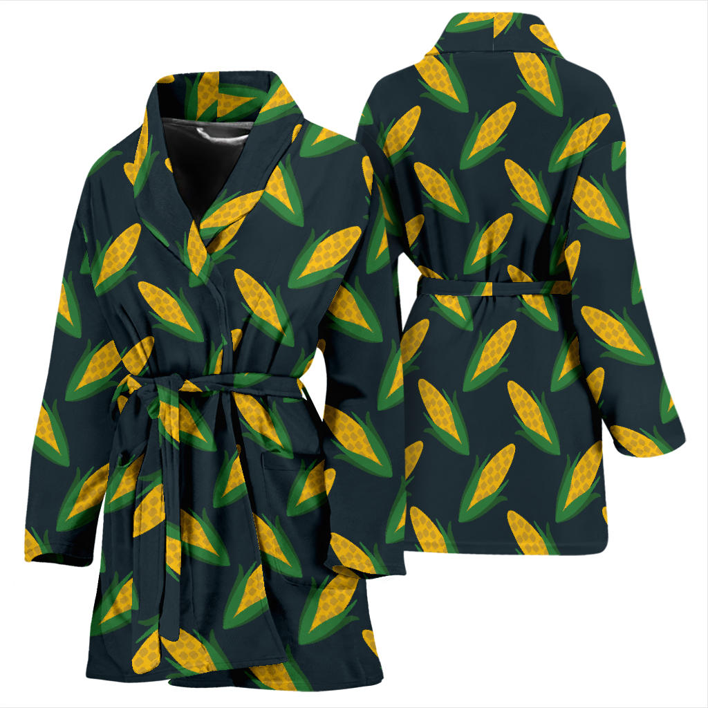 Corn Pattern Print Design 02 Women Bathrobe