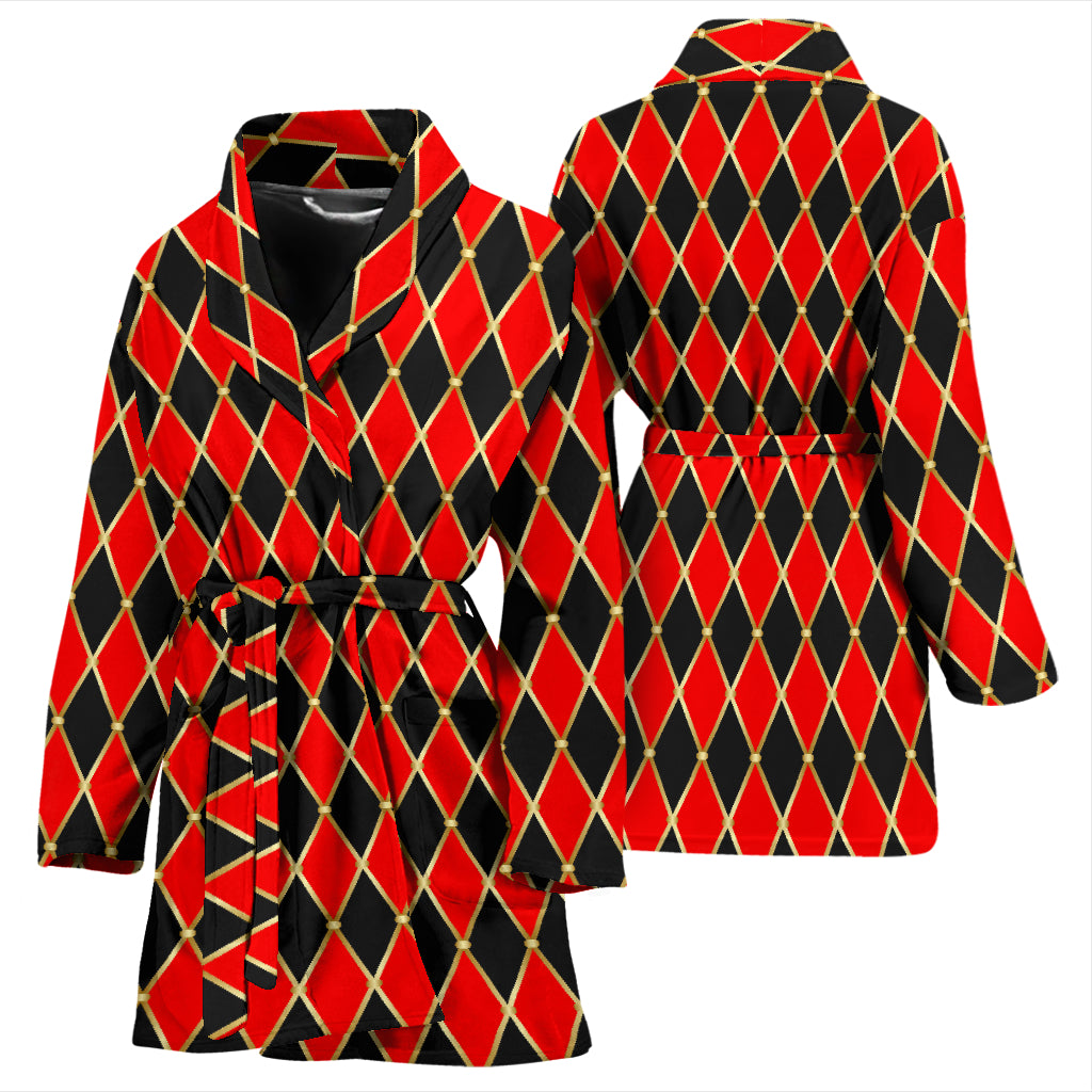Harlequin Print Design LKS401 Women Bathrobe