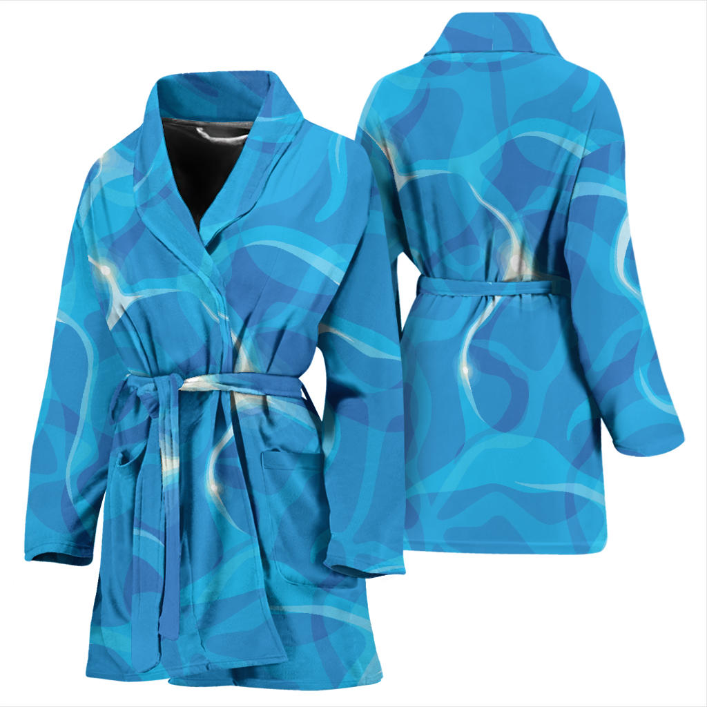 Ocean Reflex Pattern Print Design A02 Women Bathrobe