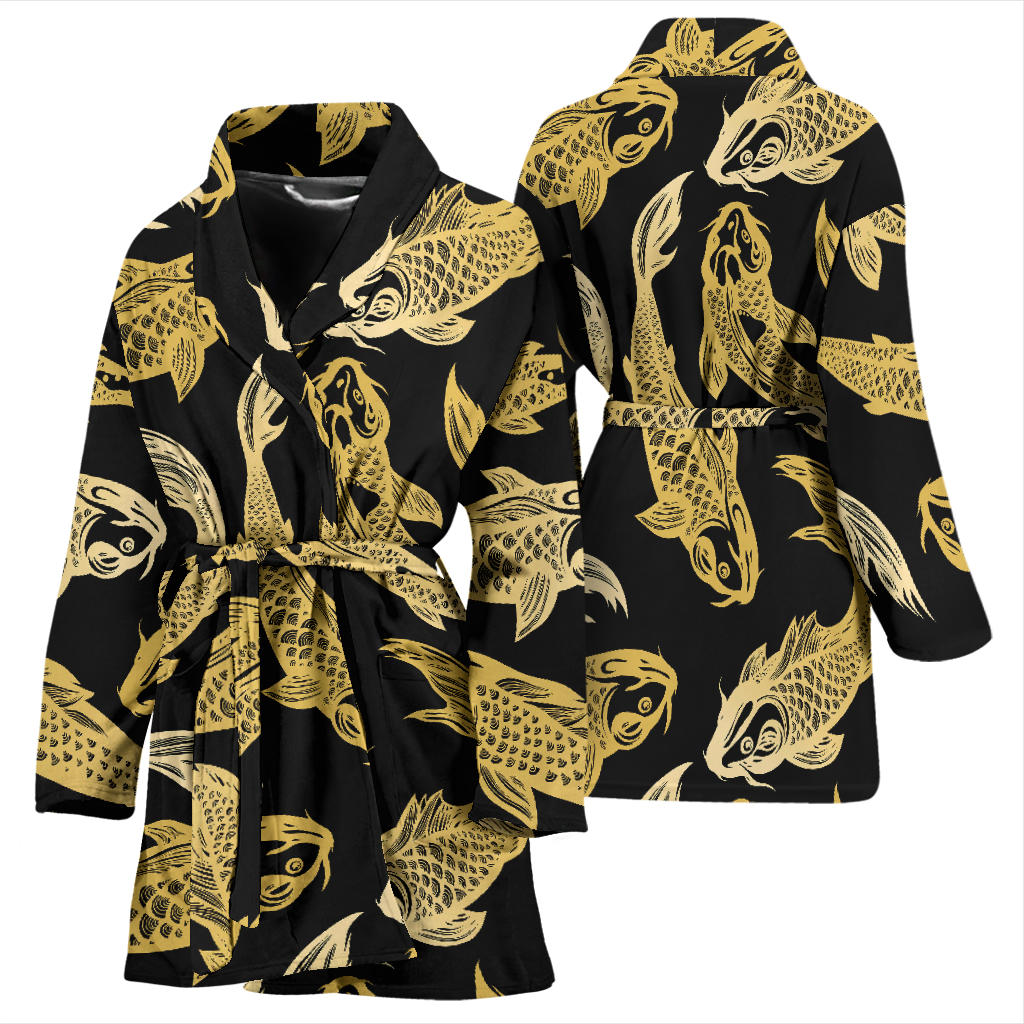 KOI Fish Pattern Print Design 03 Women Bathrobe