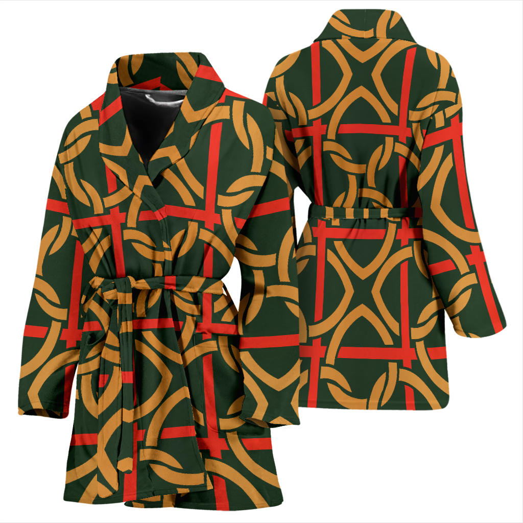 Irish Pattern Print Design 01 Women Bathrobe