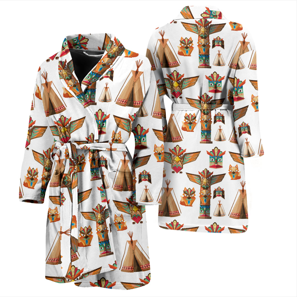 Totem Native Print Design LKS303 Men Bathrobe